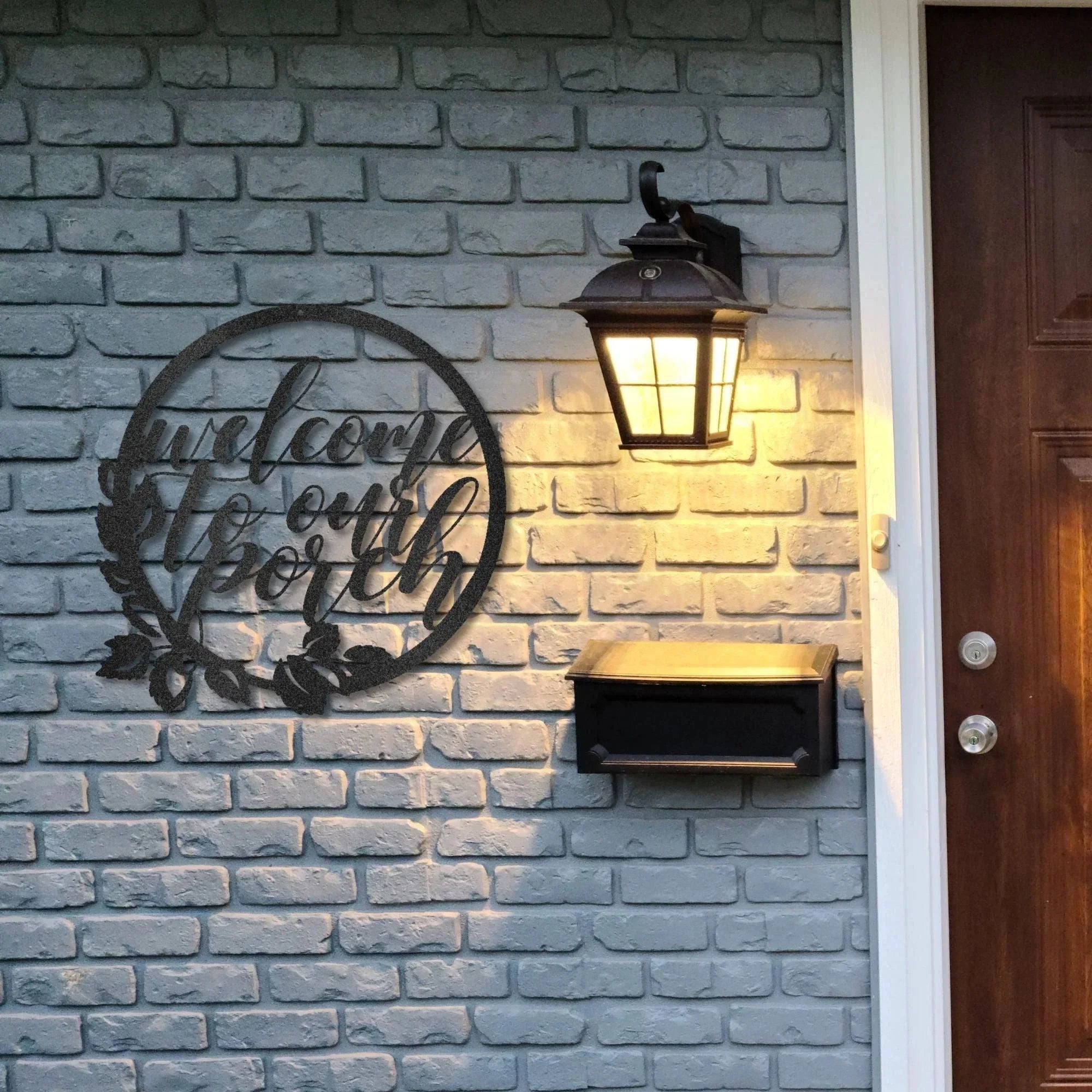 Welcome to Our Porch Indoor Outdoor Steel Wall Sign