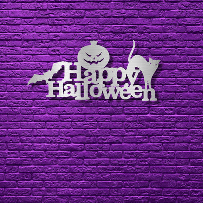 Happy Halloween Indoor Outdoor Steel Wall Sign - Mallard Moon Gift Shop