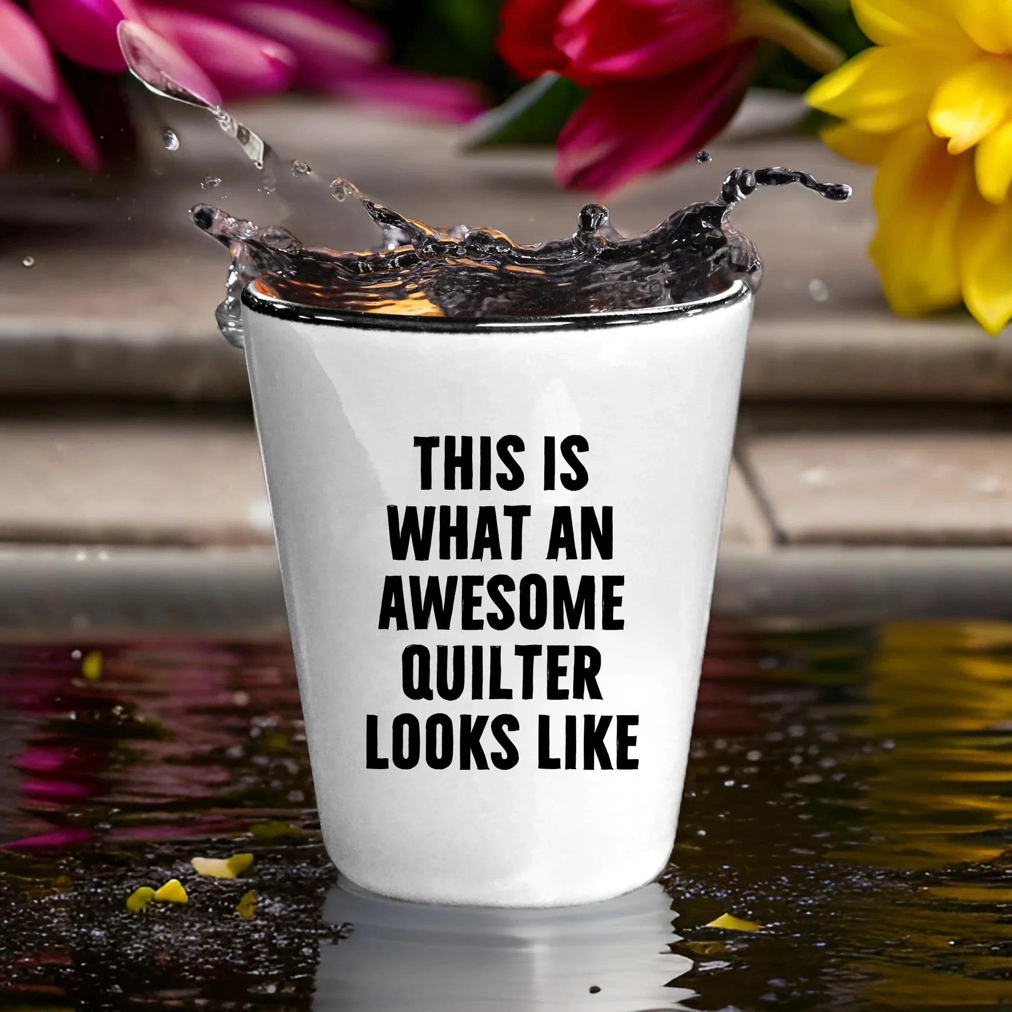 Quilter Gifts from Friends for Quilter, Quilter Shot Glass, Funny Quote, This Is What An Awesome Quilter Looks Like Christmas Unique Gifts