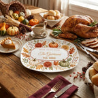 Personalized Thanksgiving Platter, Custom Family Name Serving Platter, Fall Pumpkin Serving Tray, Thanksgiving Hostess Gift