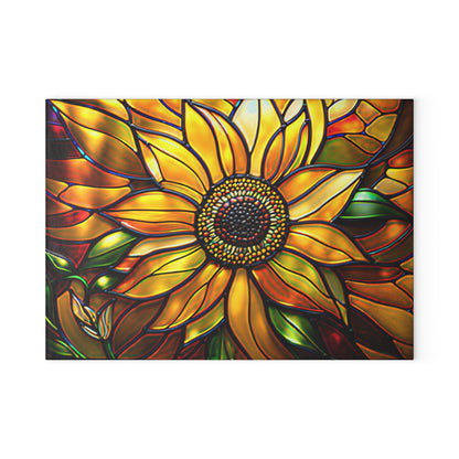 Vibrant Sunflower Glass Cutting Board, Kitchen Decor, Gift for Home Chefs, Unique Kitchen Accessories, Summer Gathering Decoration