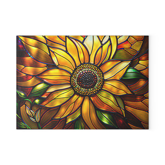 Vibrant Sunflower Glass Cutting Board, Kitchen Decor, Gift for Home Chefs, Unique Kitchen Accessories, Summer Gathering Decoration