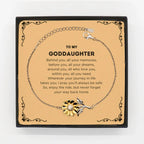 To My Goddaughter Gifts, Inspirational Goddaughter Sunflower Bracelet, Sentimental Birthday Christmas Unique Gifts For Goddaughter Behind you, all your memories, before you, all your dreams, around you, all who love you, within you, all you need