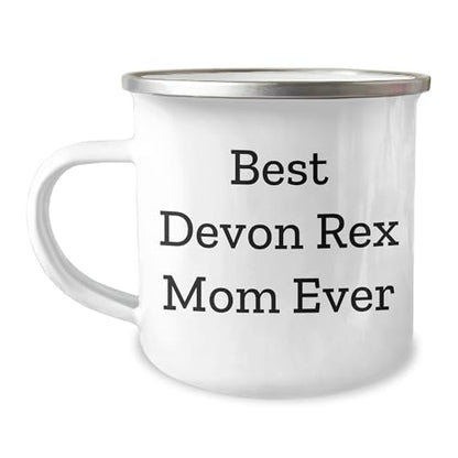 Devon Rex Cat Camping Mug Gifts from Mom - Best Devon Rex Mom Ever, Birthday Unique Gifts for Devon Rex Cat Lovers, Fun Camping Mug for Friends and Family - Mallard Moon Gift Shop