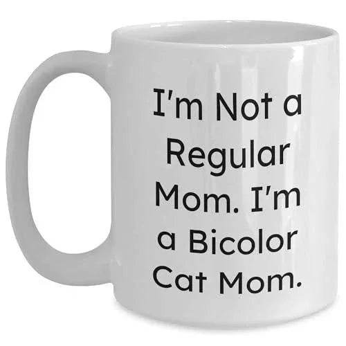 Spring Pet Products Bicolor Cat Mom Gift White Coffee Mug Fun Birthday Present from Friends to Family