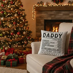 Dad Nutrition Facts Indoor/Outdoor Throw Pillow | Funny Father's Day Pillow | Dad Gift Cushion | Patio & Home Decor