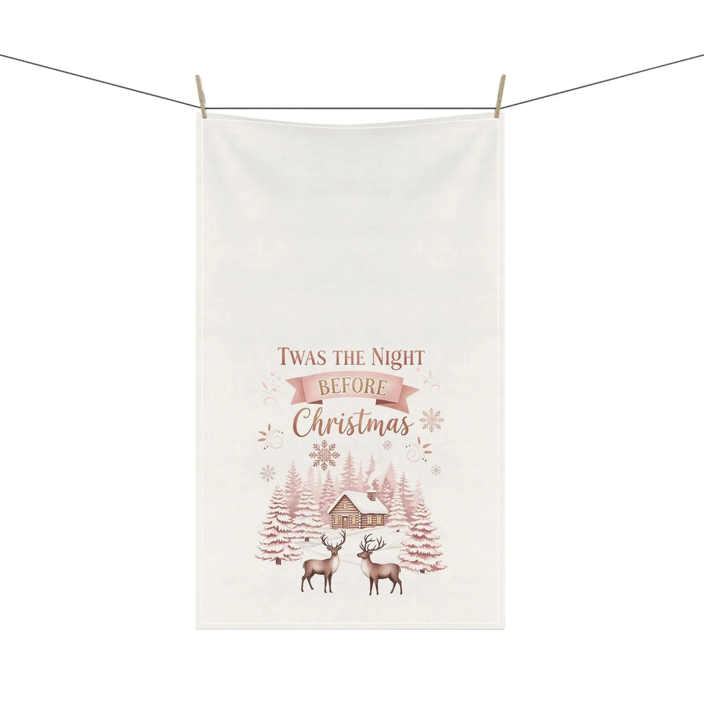 Twas the Night Before Christmas Tea Towel — Rustic Holiday Kitchen Decor