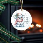 My First Christmas 2025 Koala Ornament – Baby’s First Christmas Keepsake, Cute Newborn Gift, Durable MDF Ornament with Gold Cord