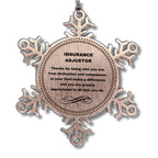 Remarkable Insurance Adjuster Gifts, Your dedication and hard work, Inspirational Birthday Christmas Unique Snowflake Ornament For Insurance Adjuster, Coworkers, Men, Women, Friends