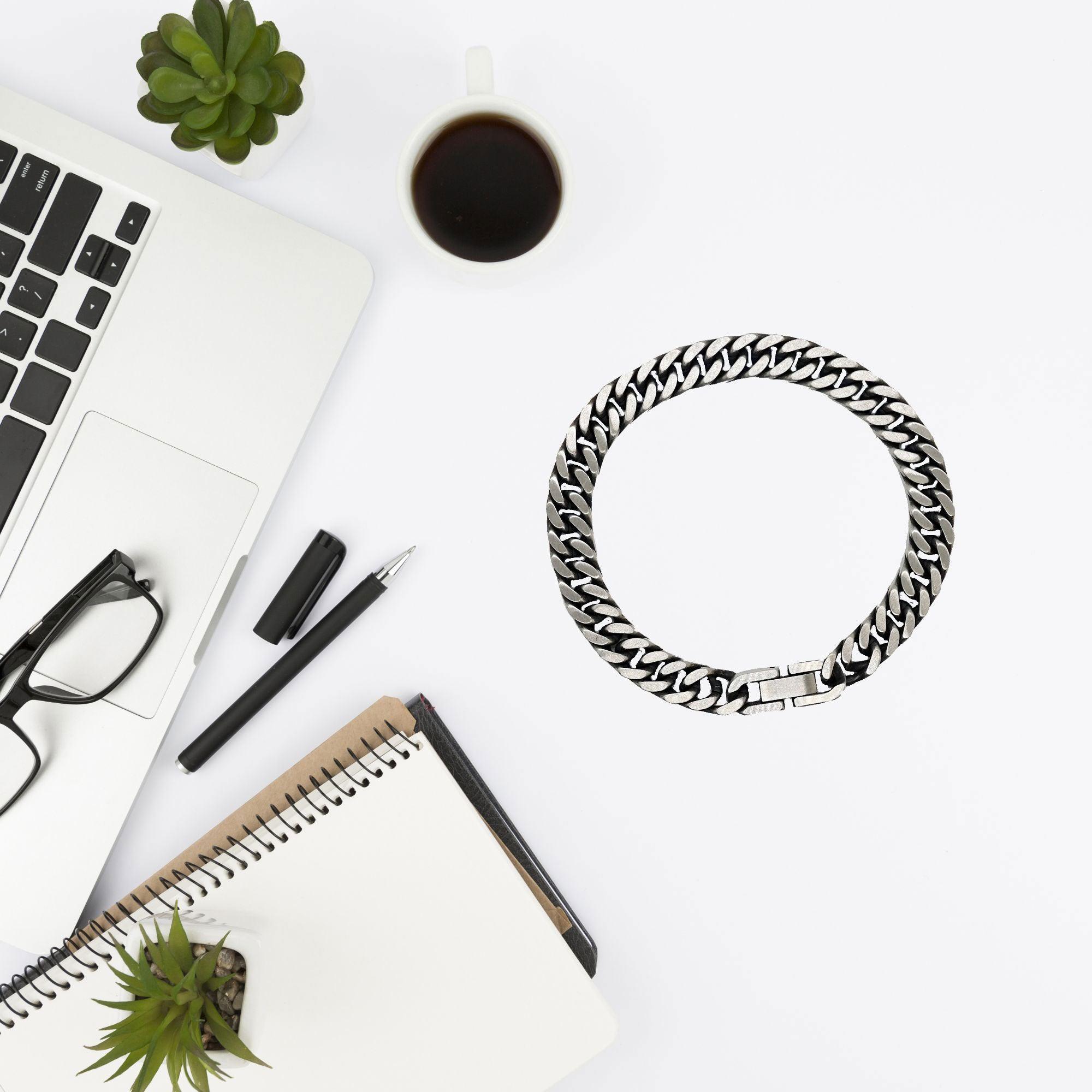 Fiancee Cuban Link Chain Bracelet Motivational Message Card Birthday Christmas Fathers Day Gifts- Life is learning to dance in the rain, finding good in each day. I'm always with you - Mallard Moon Gift Shop