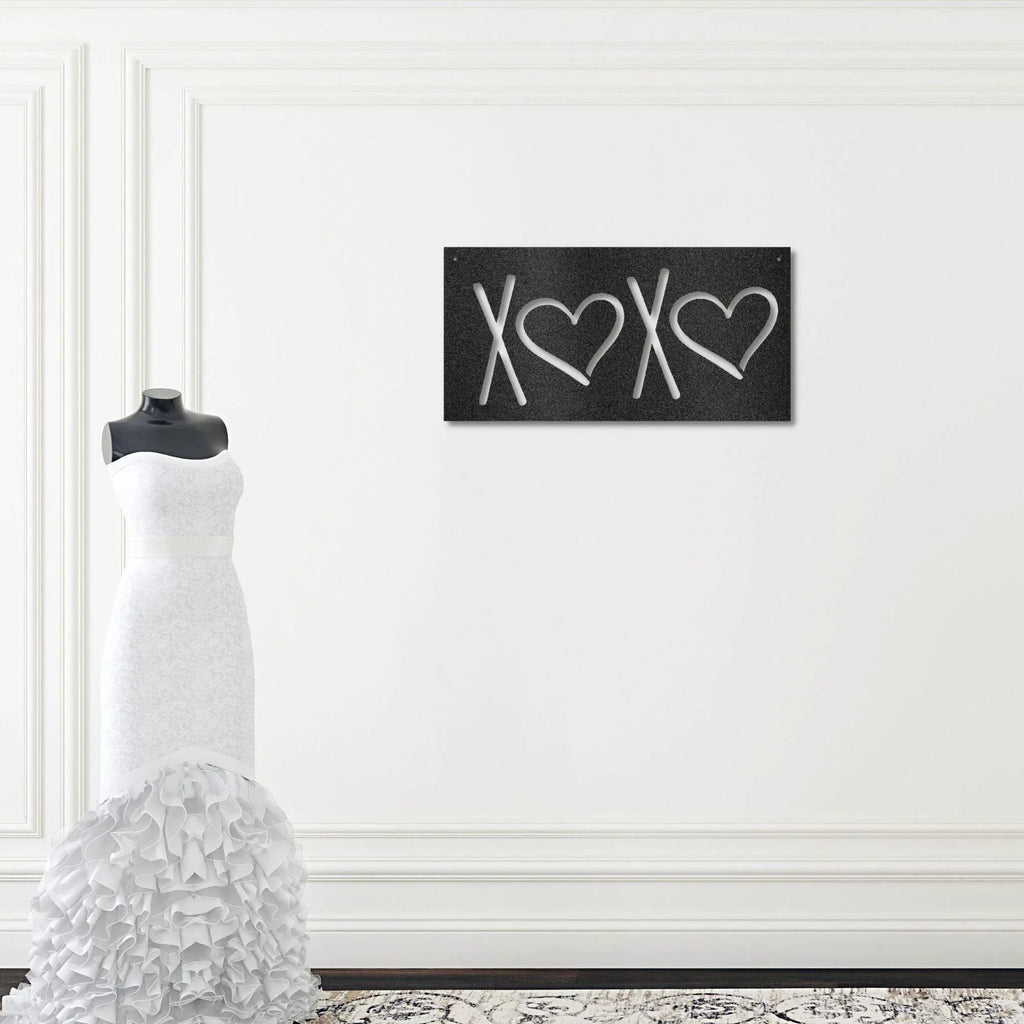 XOXO Hugs and Kisses Indoor Outdoor Steel Wall Sign
