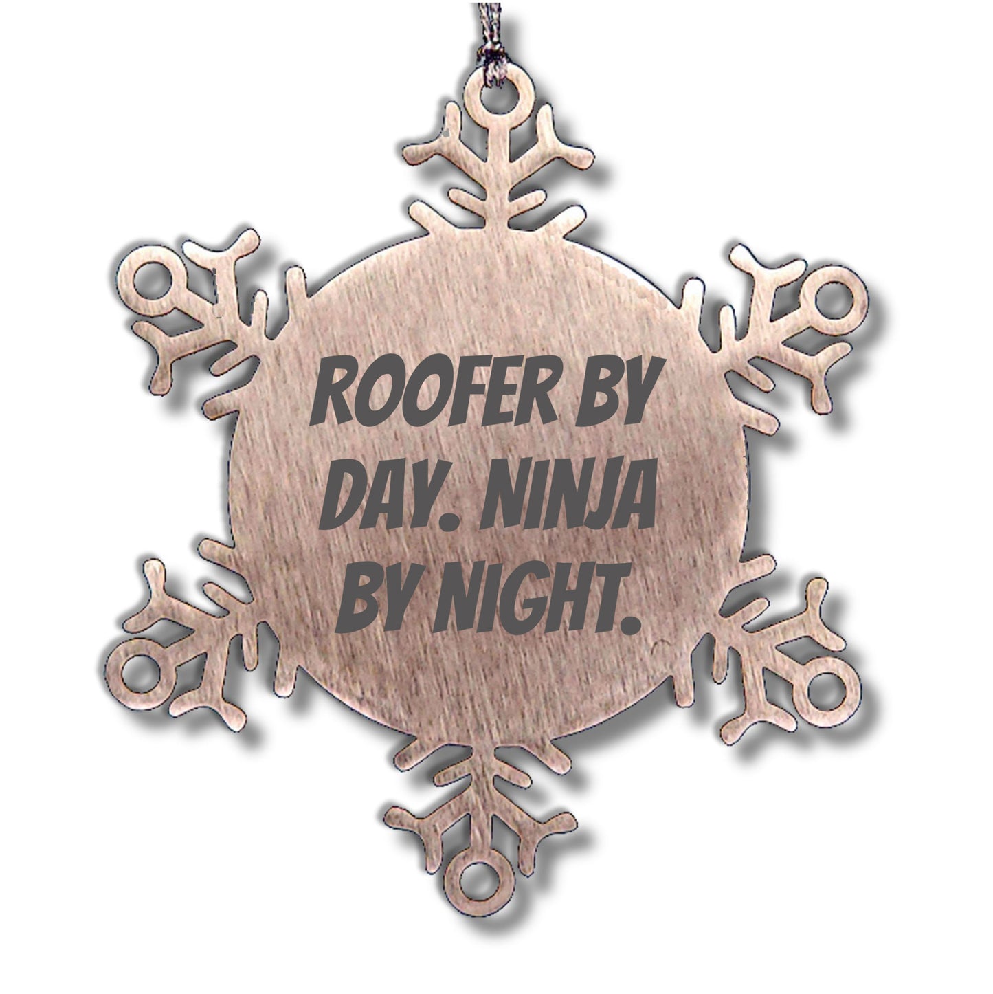 Roofer Gifts from Friends - Snowflake Ornament by Day, Ninja by Night - Christmas Unique Presents for Roofers - Mallard Moon