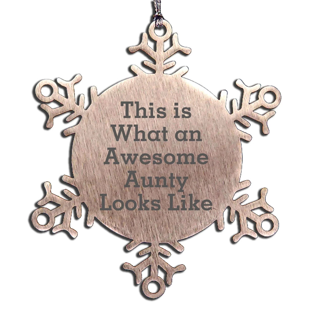 Awesome Aunty Gifts - This Is What An Awesome Aunty Looks Like, Snowflake Ornament for Christmas, Gifts from Family, for Aunty