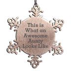 Awesome Aunty Gifts - This Is What An Awesome Aunty Looks Like, Snowflake Ornament for Christmas, Gifts from Family, for Aunty