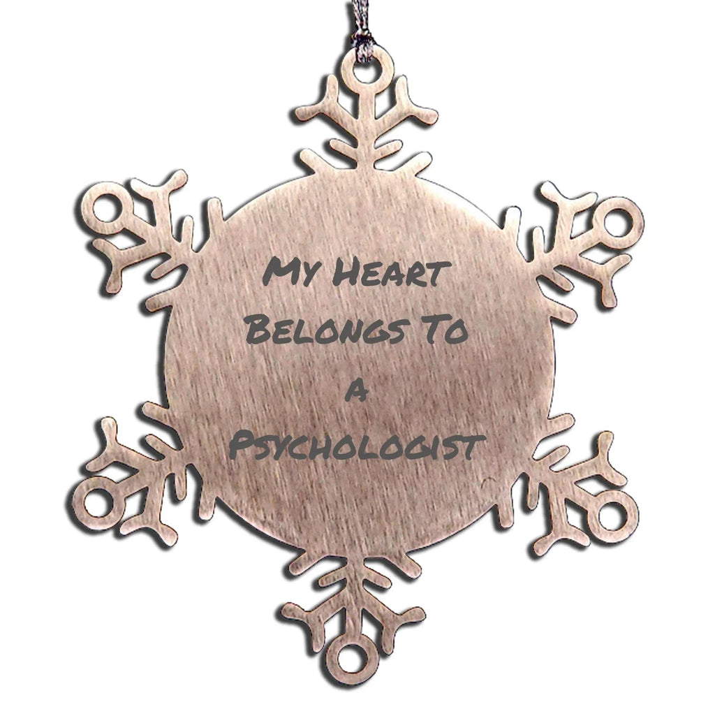 Funny My Heart Belongs To A Psychologist Snowflake Ornament, Gifts from Friends and Family, Christmas Unique Gifts for Psychologist