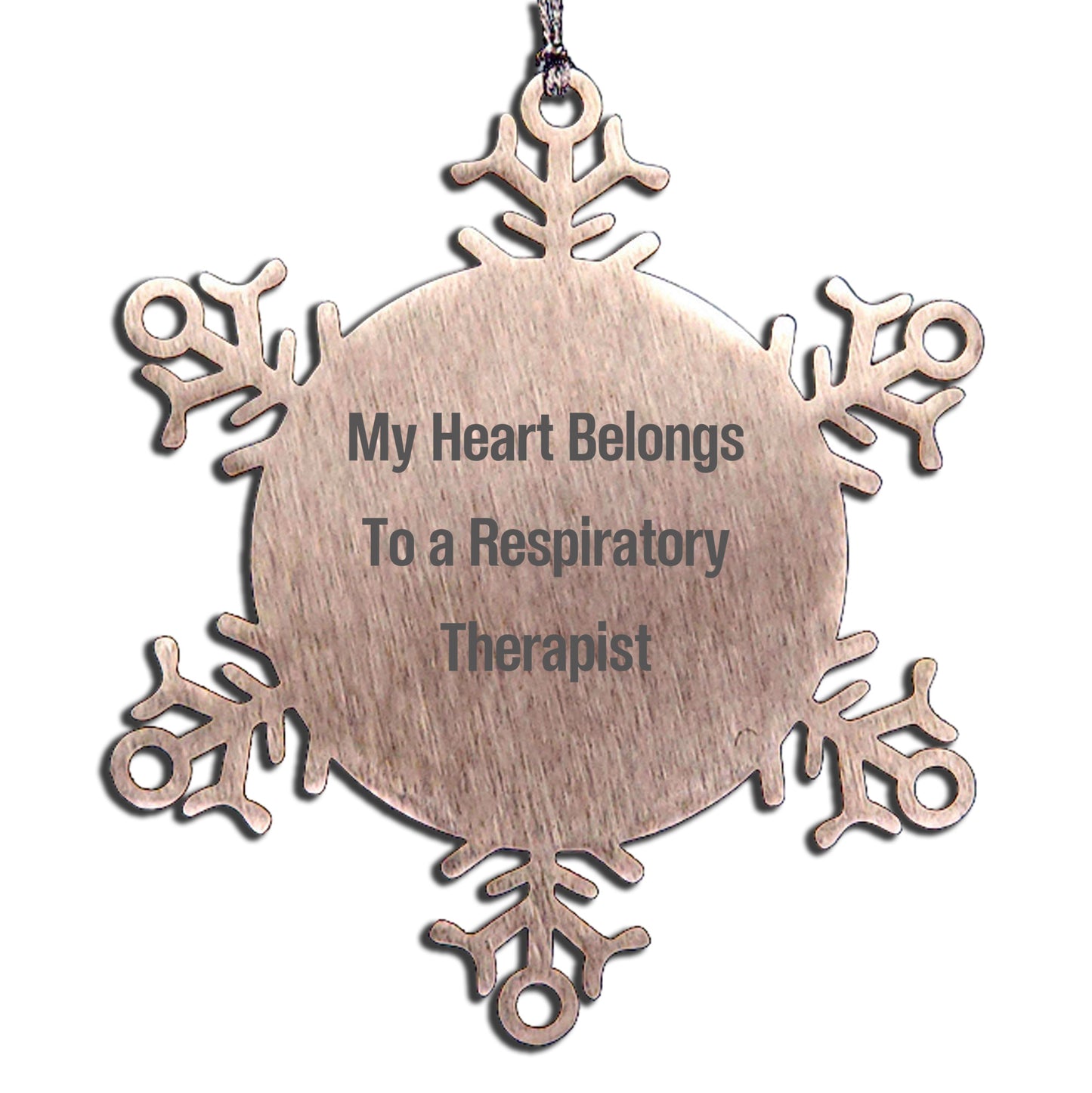 My Heart Belongs to a Respiratory Therapist Inspirational Snowflake Ornament Gifts for Respiratory Therapist Christmas Unique Gifts