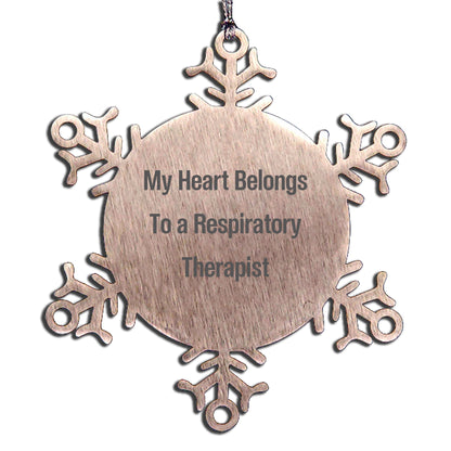 My Heart Belongs to a Respiratory Therapist Inspirational Snowflake Ornament Gifts for Respiratory Therapist Christmas Unique Gifts