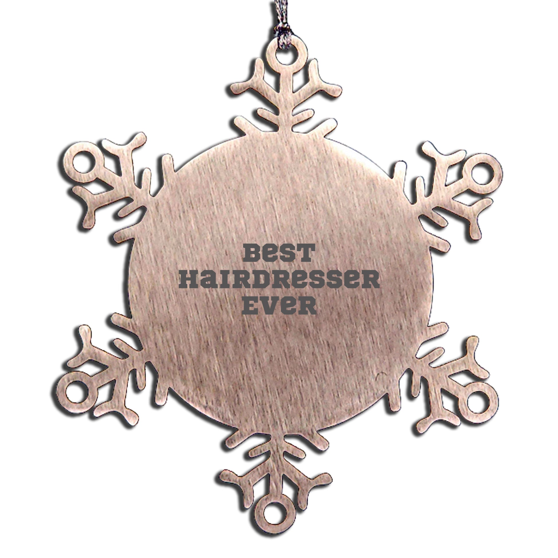 Funny Hairdresser Snowflake Steel Christmas Tree Ornament - Best Hairdresser Ever - Mallard Moon