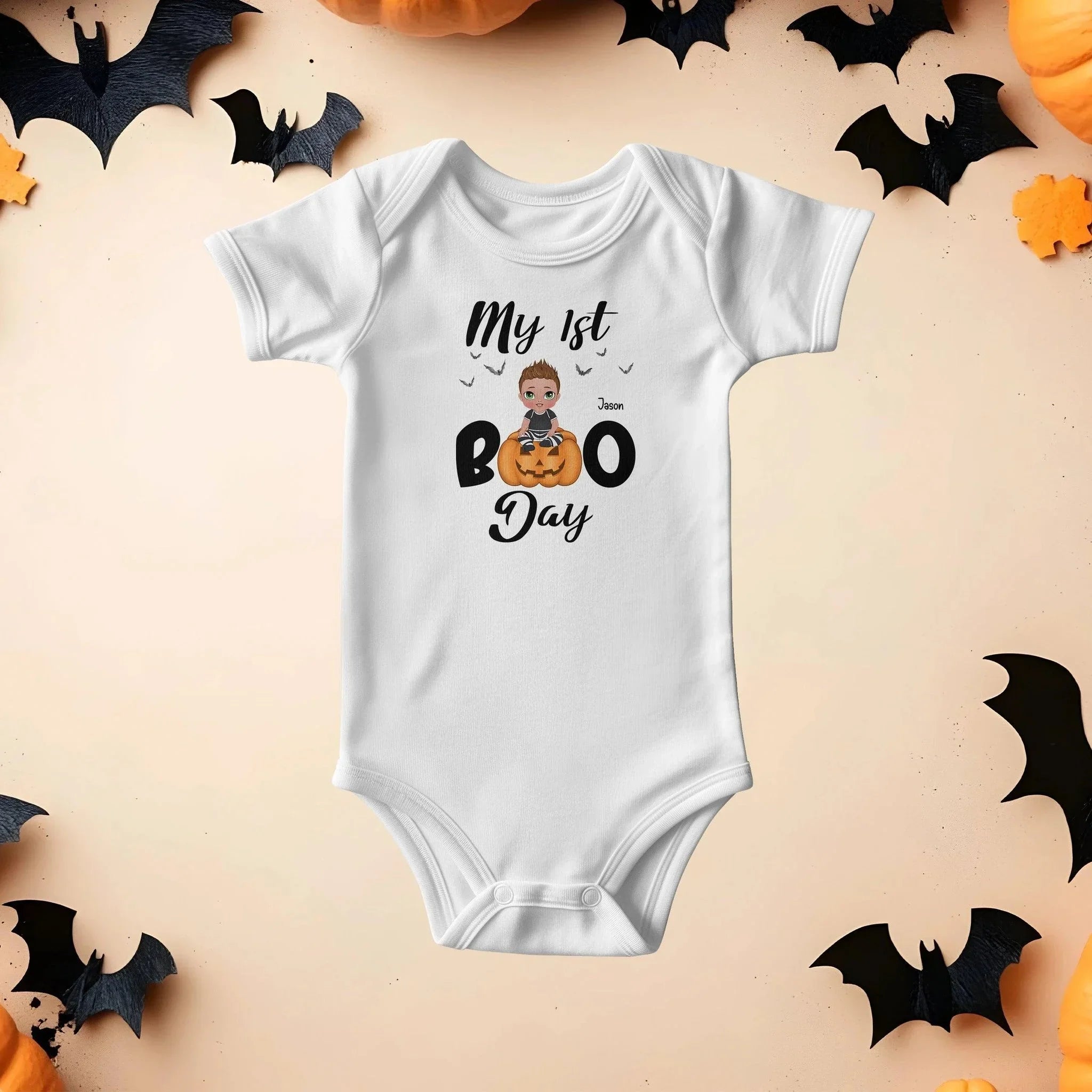 Halloween Baby Bodysuit - My First Boo Day Personalized Boy or Girl Gerber Onesie