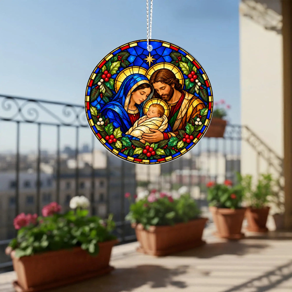 Nativity Christmas Ornament, Personalized Holy Family Ornament, Baby Jesus Christmas Gift, Religious Christian Ornament, Nativity Keepsake