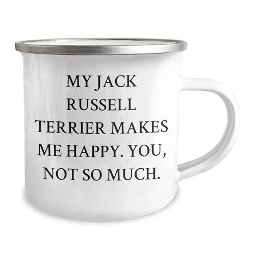 Funny Jack Russell Terrier Dog Gifts for Him from Men, Unique Christmas Camping Mug
