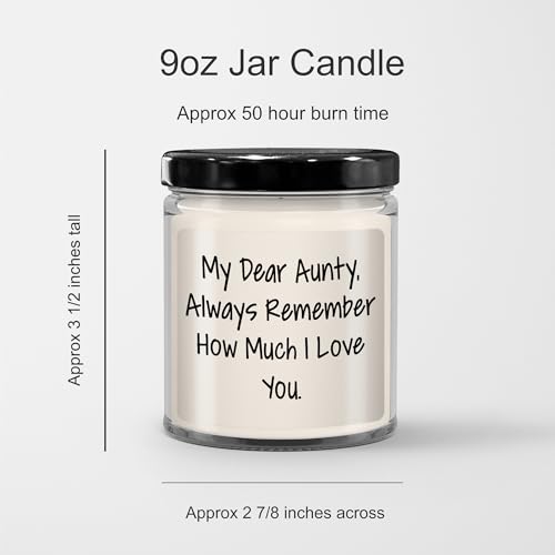 My Dear Aunty Gifts, Always Remember How Much I Love You., 9oz Vanilla Soy Candle for Her, Valentine's - Mallard Moon Gift Shop