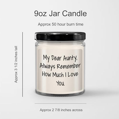 My Dear Aunty Gifts, Always Remember How Much I Love You., 9oz Vanilla Soy Candle for Her, Valentine's - Mallard Moon Gift Shop