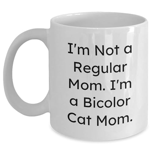 Spring Pet Products Bicolor Cat Mom Gift White Coffee Mug Fun Birthday Present from Friends to Family - Mallard Moon Gift Shop
