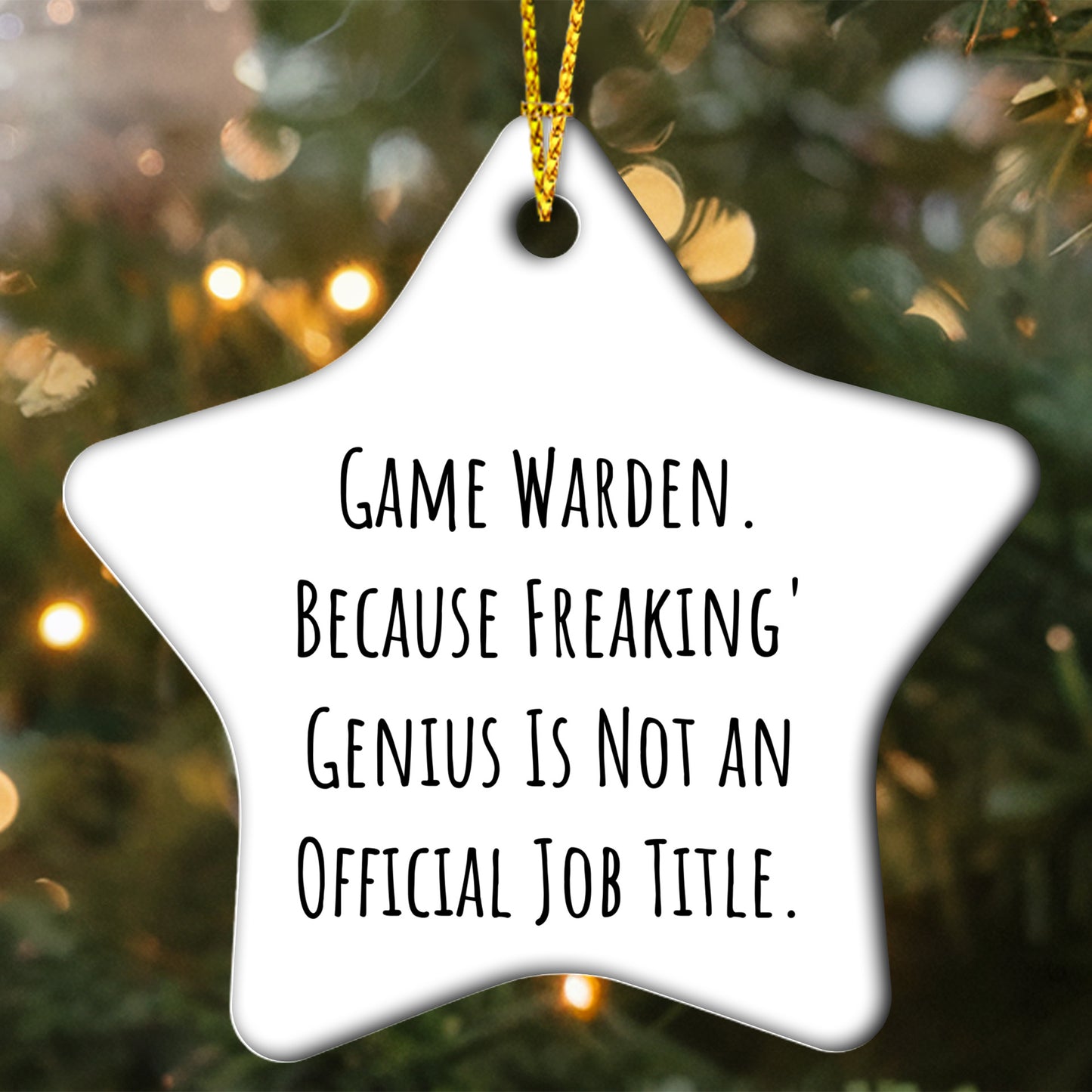 Gifts from Friends for Game Wardens - Star Ornament with Funny Quote, Perfect for Christmas Decorations