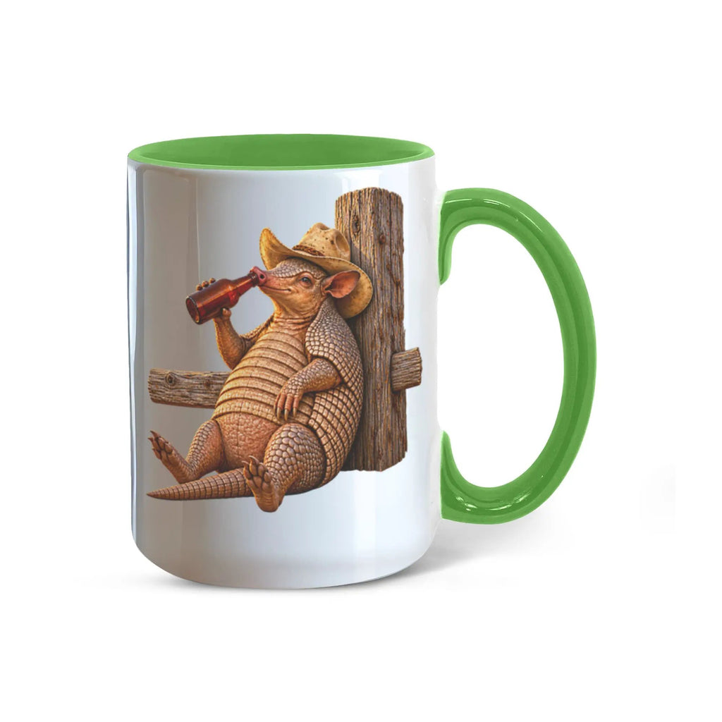 Cowboy Armadillo Accent Mug, Funny Texas Coffee Mug, Western Beer Lover Gift, Armadillo Gift for Him, Rustic Country Mug