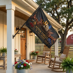 Never Forget 9/11 Double-Sided Memorial Flag – Eagle & Firefighter Tribute