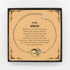 Niece Sunflower Bracelet Sentimental Birthday Christmas Unique Gifts - Behind you, all your memories, before you, all your dreams, around you, all who love you, within you, all you need
