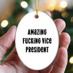 Funny Vice President Oval Ornament Gifts from Friends for Vice President Men, Vice President Oval Ornament Christmas Unique Gifts