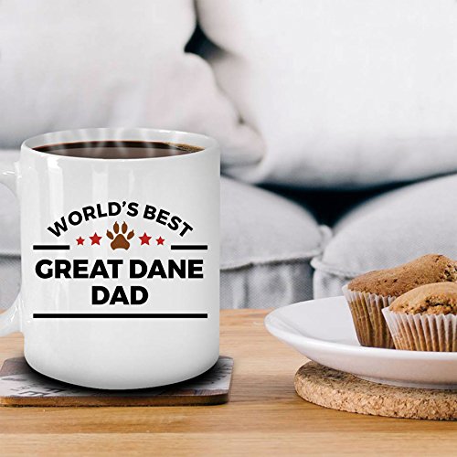 Spring Pet Products World's Best Great Dane Dad -  Funny Great Dane Lover White Ceramic Mug, Gift for Dog Moms, Dads, and Pet Parents - Mallard Moon Gift Shop