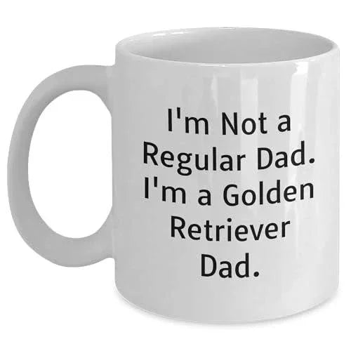 Golden Retriever Dad Funny Quote White Coffee Mug, Gifts for Golden Retriever Dog Lovers from Men, Women, Family - Birthday Unique Gifts