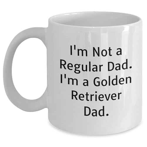 Golden Retriever Dad Funny Quote White Coffee Mug, Gifts for Golden Retriever Dog Lovers from Men, Women, Family - Birthday Unique Gifts