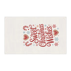 Sweet Christmas Wishes Tea Towel — Festive Holiday Kitchen Towel with Candy Cane & Cookie Design