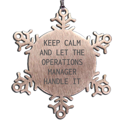Cute Operations Manager Snowflake Ornament, Funny Office Gifts from Friends, Christmas Unique Presents for Men Operations Managers