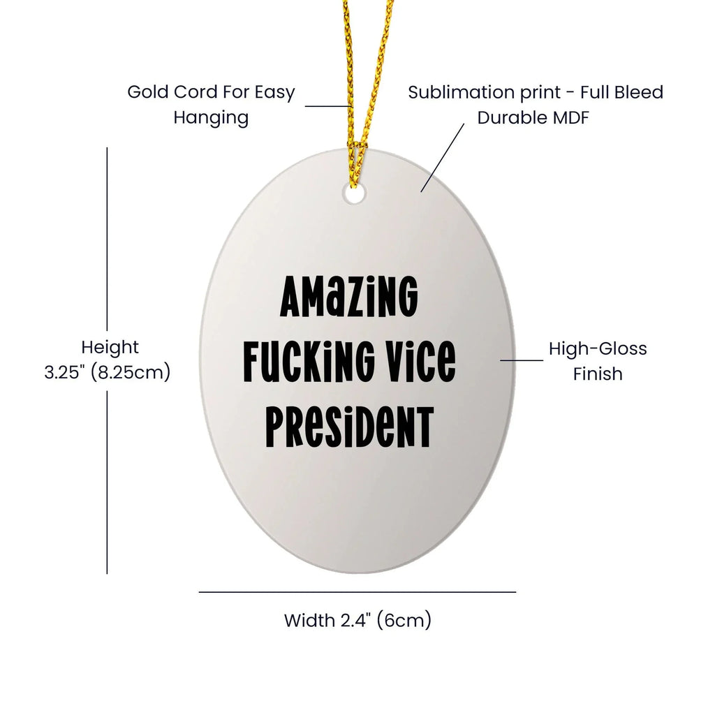 Funny Vice President Oval Ornament Gifts from Friends for Vice President Men, Vice President Oval Ornament Christmas Unique Gifts