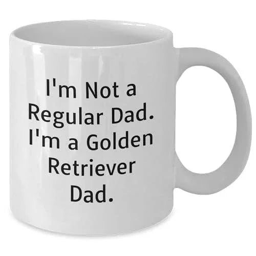 Golden Retriever Dad Funny Quote White Coffee Mug, Gifts for Golden Retriever Dog Lovers from Men, Women, Family - Birthday Unique Gifts