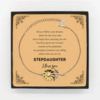 Sunflower Bracelet for Stepdaughter Present, Stepdaughter Always follow your dreams, never forget how amazing you are, Stepdaughter Birthday Christmas Gifts Jewelry for Girls Boys Teen Men Women