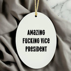 Funny Vice President Oval Ornament Gifts from Friends for Vice President Men, Vice President Oval Ornament Christmas Unique Gifts