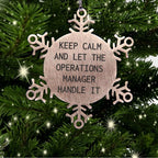 Cute Operations Manager Snowflake Ornament, Funny Office Gifts from Friends, Christmas Unique Presents for Men Operations Managers
