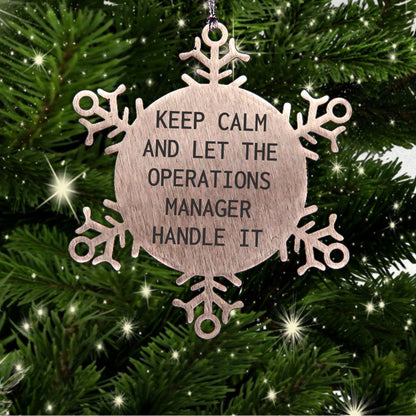 Cute Operations Manager Snowflake Ornament, Funny Office Gifts from Friends, Christmas Unique Presents for Men Operations Managers