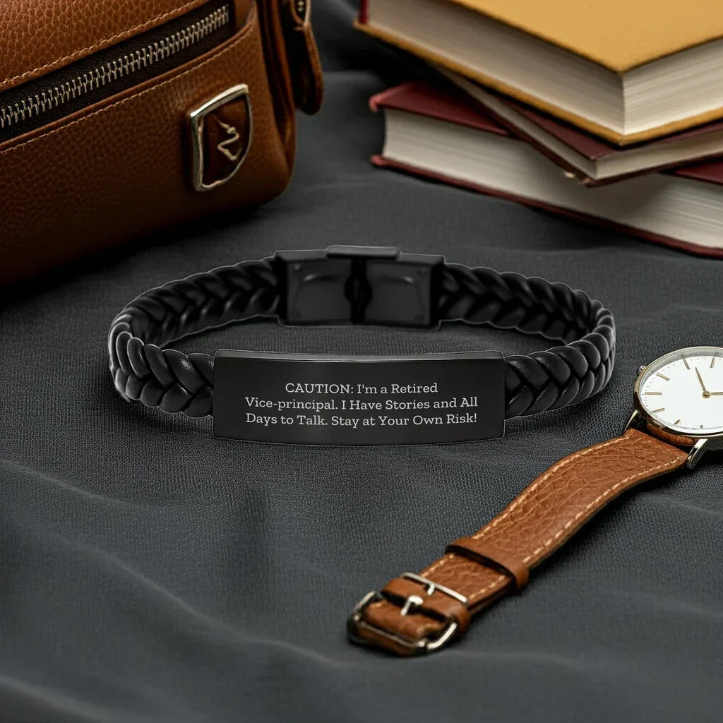 Funny Vice-principal Gifts: Interlaced Leather Bracelet for Him or Her, With Stories to Share and Memorable Days - Gifts from Friends, Family, or Coworkers