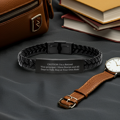 Funny Vice-principal Gifts: Interlaced Leather Bracelet for Him or Her, With Stories to Share and Memorable Days - Gifts from Friends, Family, or Coworkers