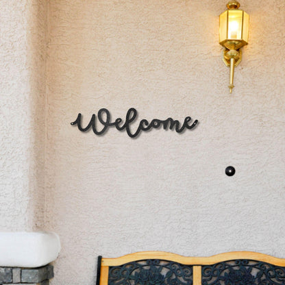 Welcome Script Indoor Outdoor Steel Wall Sign - Mallard Moon Gift Shop