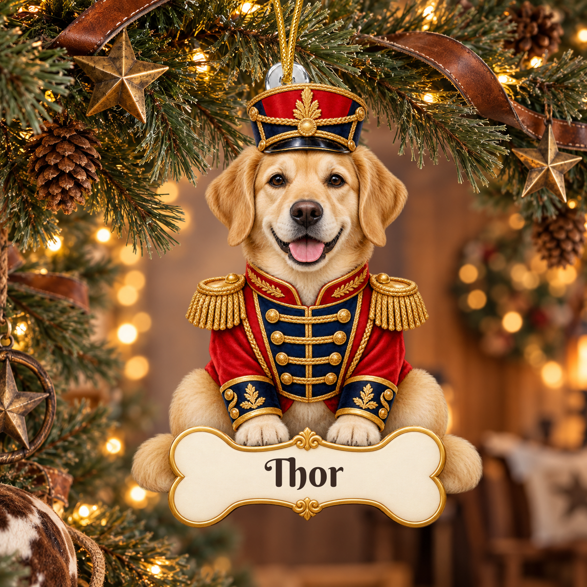 Personalized Nutcracker Dog Christmas Ornament from Photo, Custom Pet Portrait Acrylic Cutout, Nutcracker Soldier Holiday Dog Lover Gift