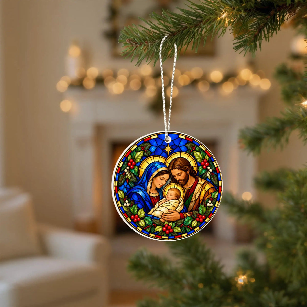 Nativity Christmas Ornament, Personalized Holy Family Ornament, Baby Jesus Christmas Gift, Religious Christian Ornament, Nativity Keepsake