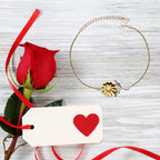 Daughter Sunflower Bracelet – 925 Sterling Silver with 18K Gold-Plated Petals – Adjustable Chain, Elegant Jewelry Gift – Includes Heartfelt Message Card